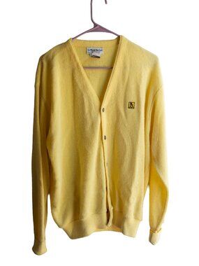 Vintage LaMode Du Golf Yellow Pages Cardigan Sweater - Unique Find! - Large